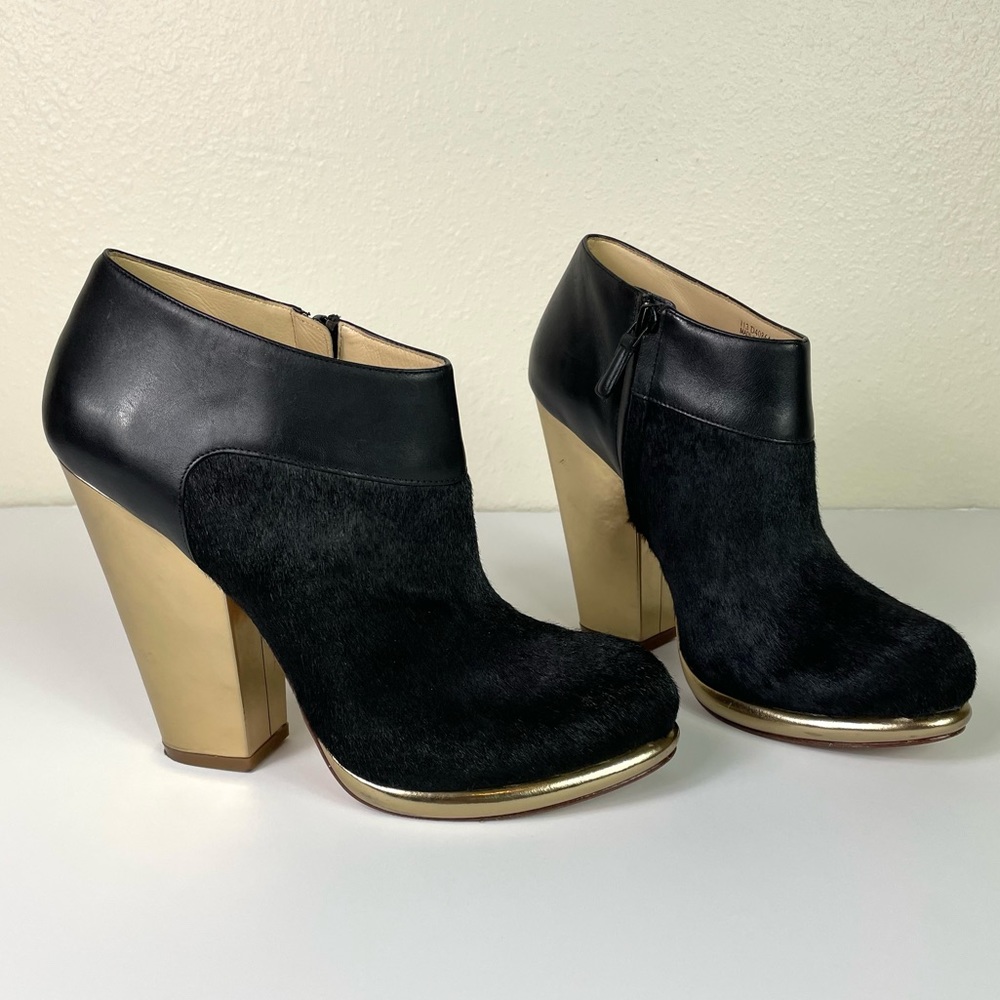 Cole Haan Sophie Black Bootie - Leather/Fur Combo